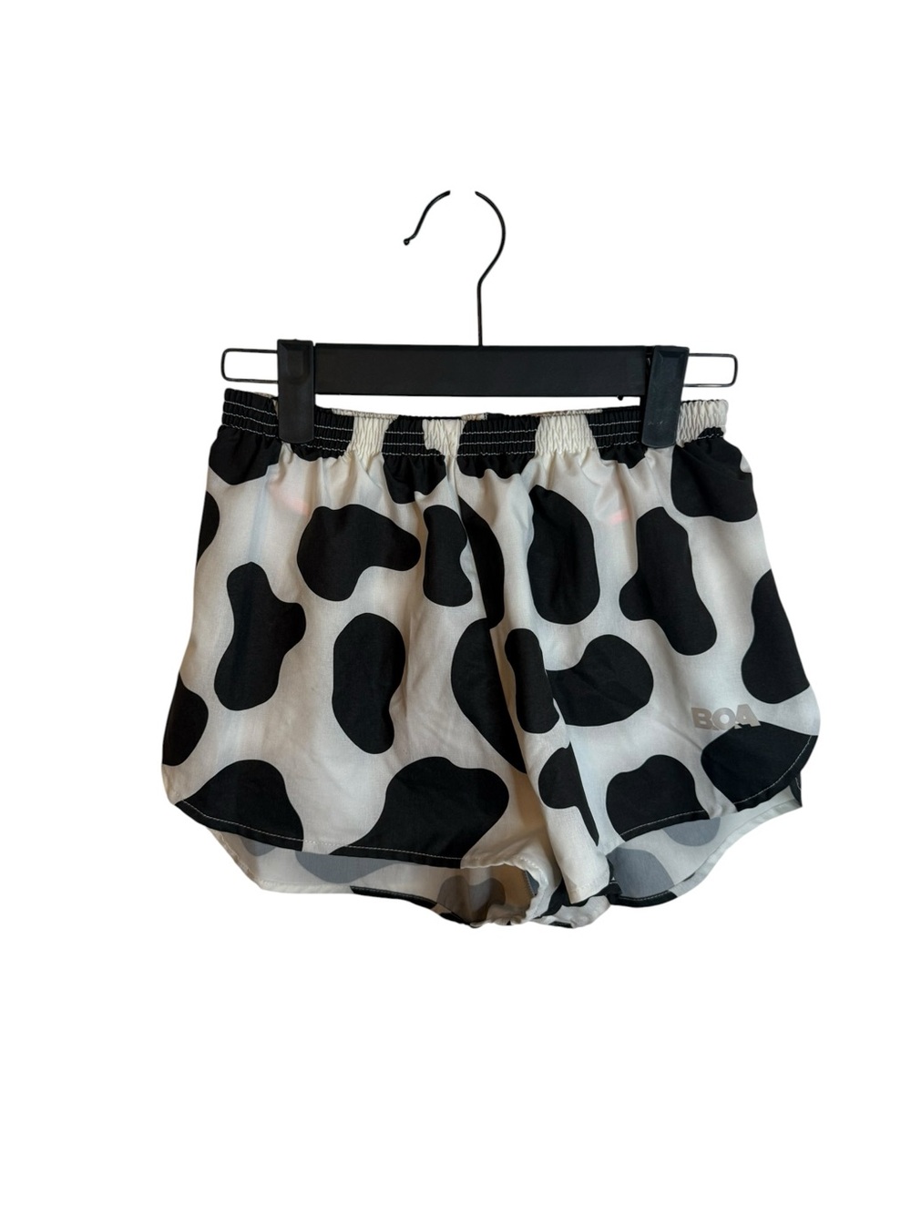 Boa Cow Print Girls Lined Running Shorts